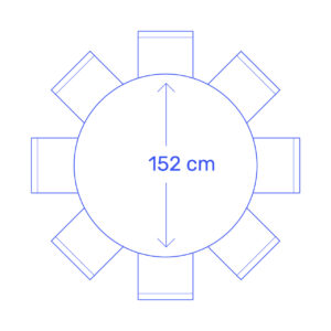 round-152cm 8 seater