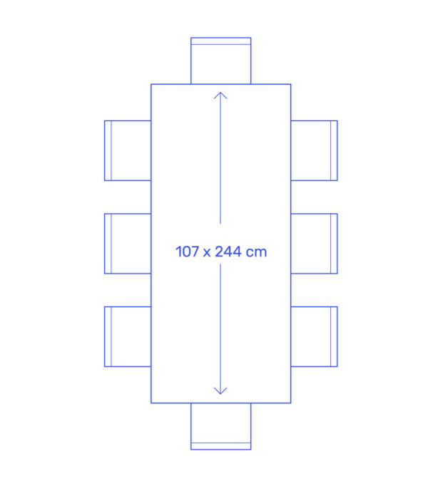 square 244cm 8 seater