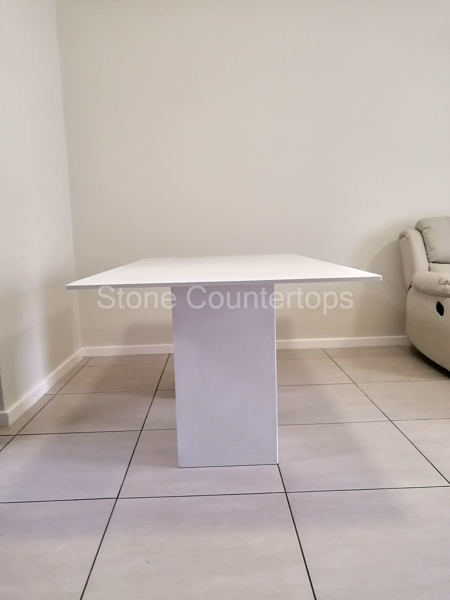 white dining table